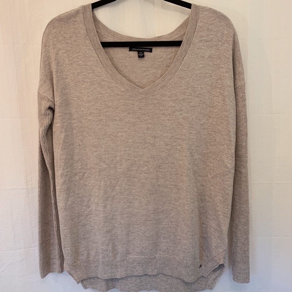 American Eagle Long Sleeve Tan Top